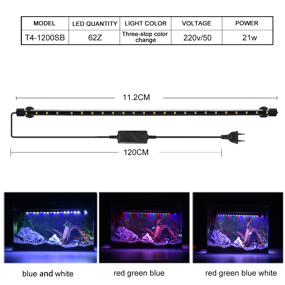 T4 series three gear color changing led aquarium light