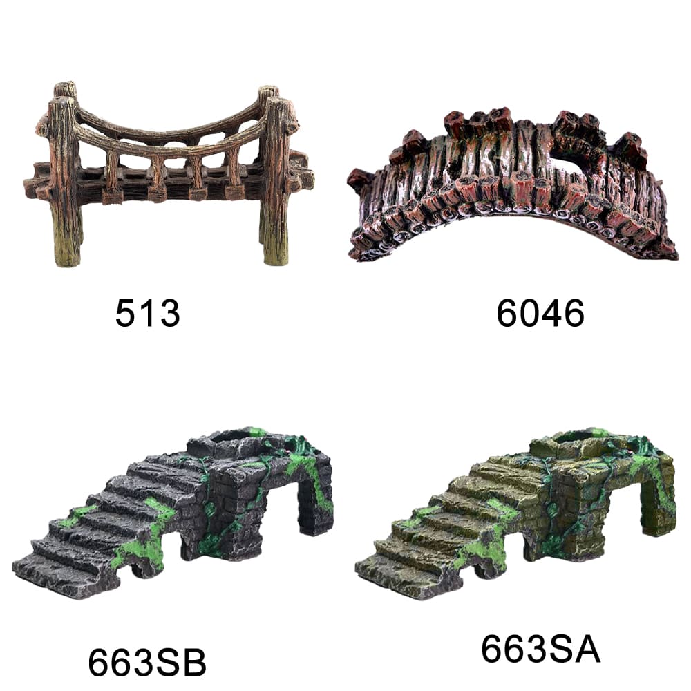 Aquarium simulation arch bridge landscape