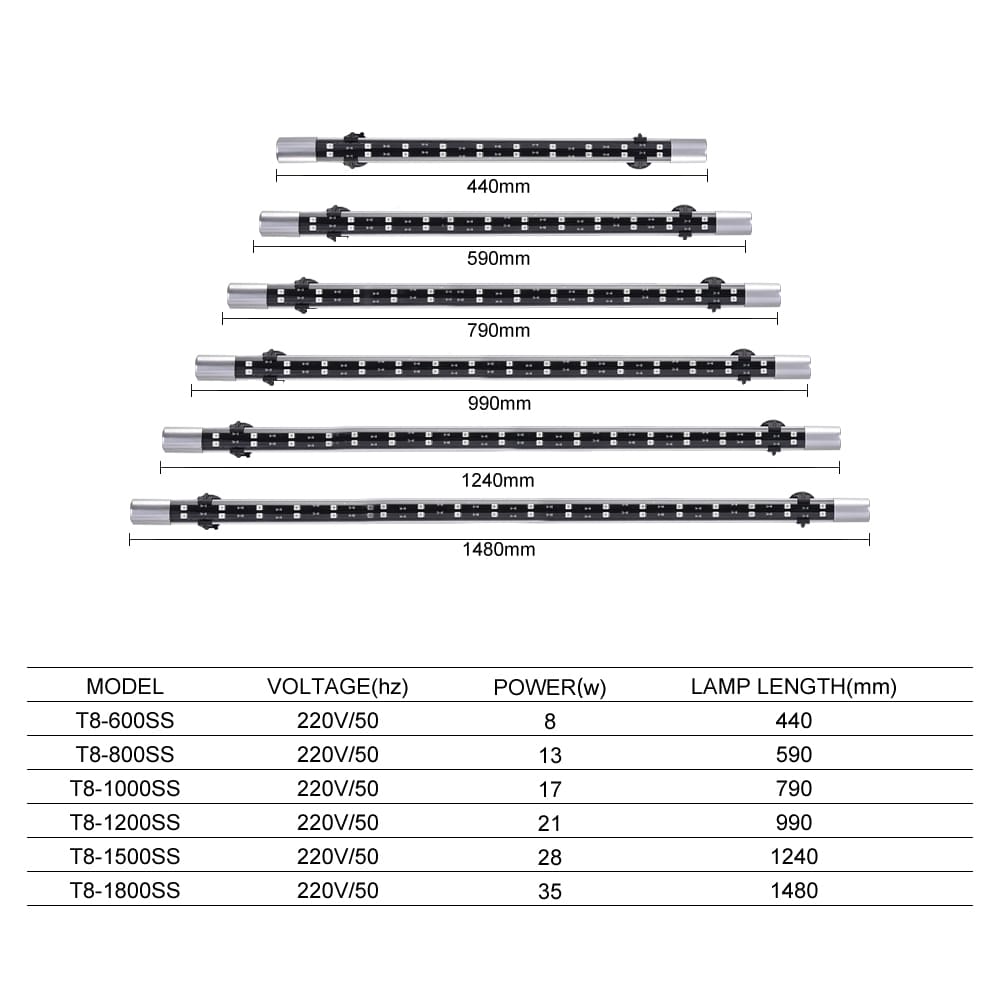 T8 series three-speed color change aquarium light led