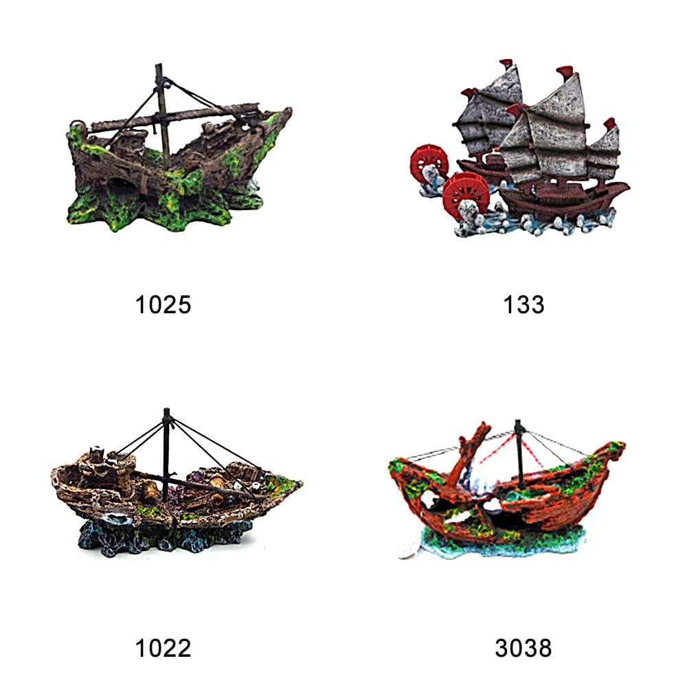 Aquarium resin craft simulation ship landscaping