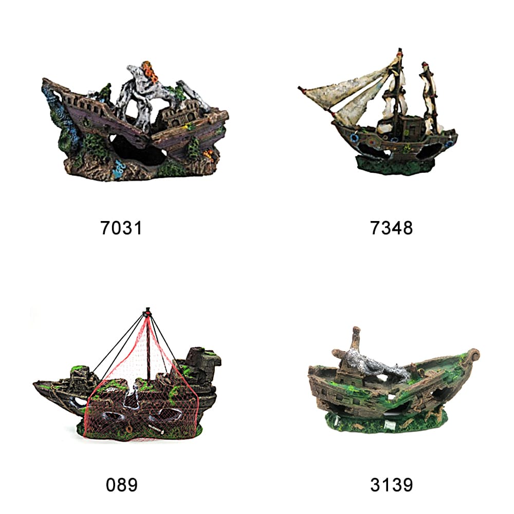 Aquarium resin craft simulation ship landscaping