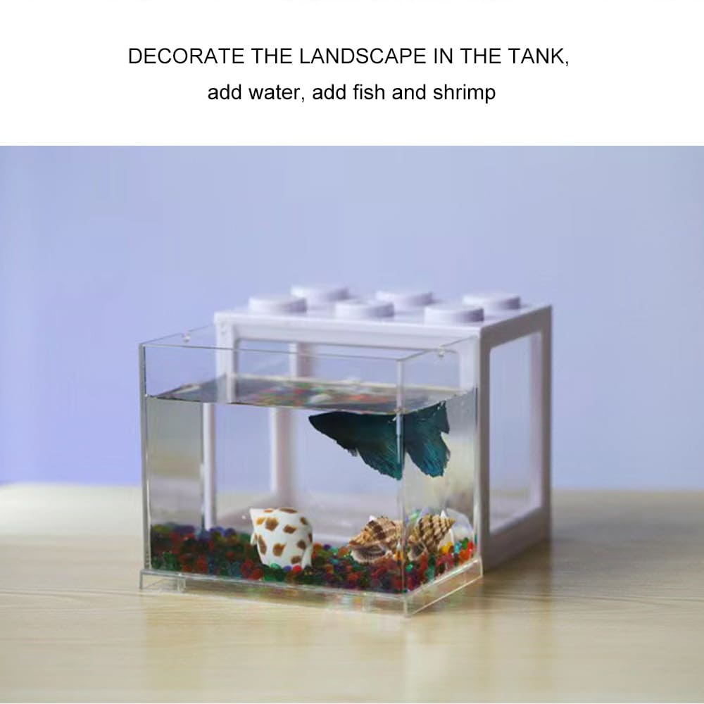 mini aquarium building block fish tank