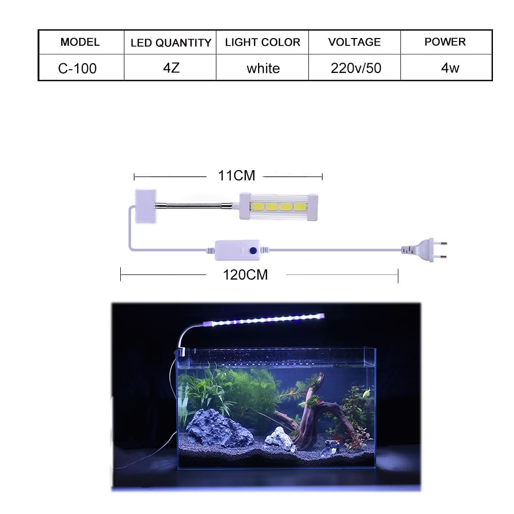 Crystal led aquarium clip light