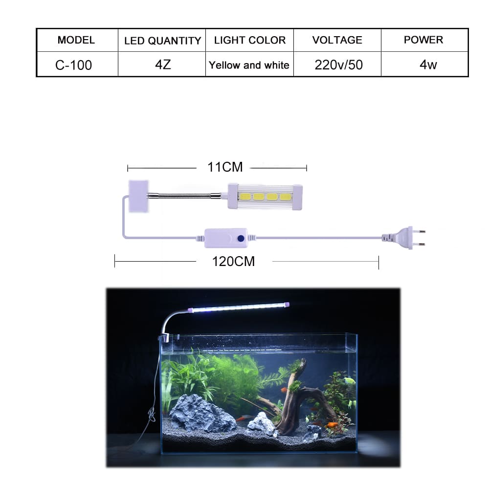 Crystal led aquarium clip light