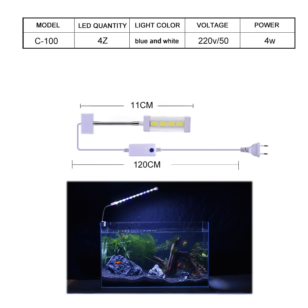 Crystal led aquarium clip light