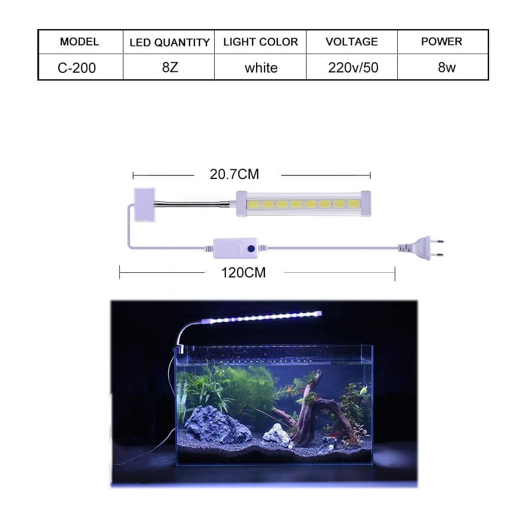 Crystal led aquarium clip light