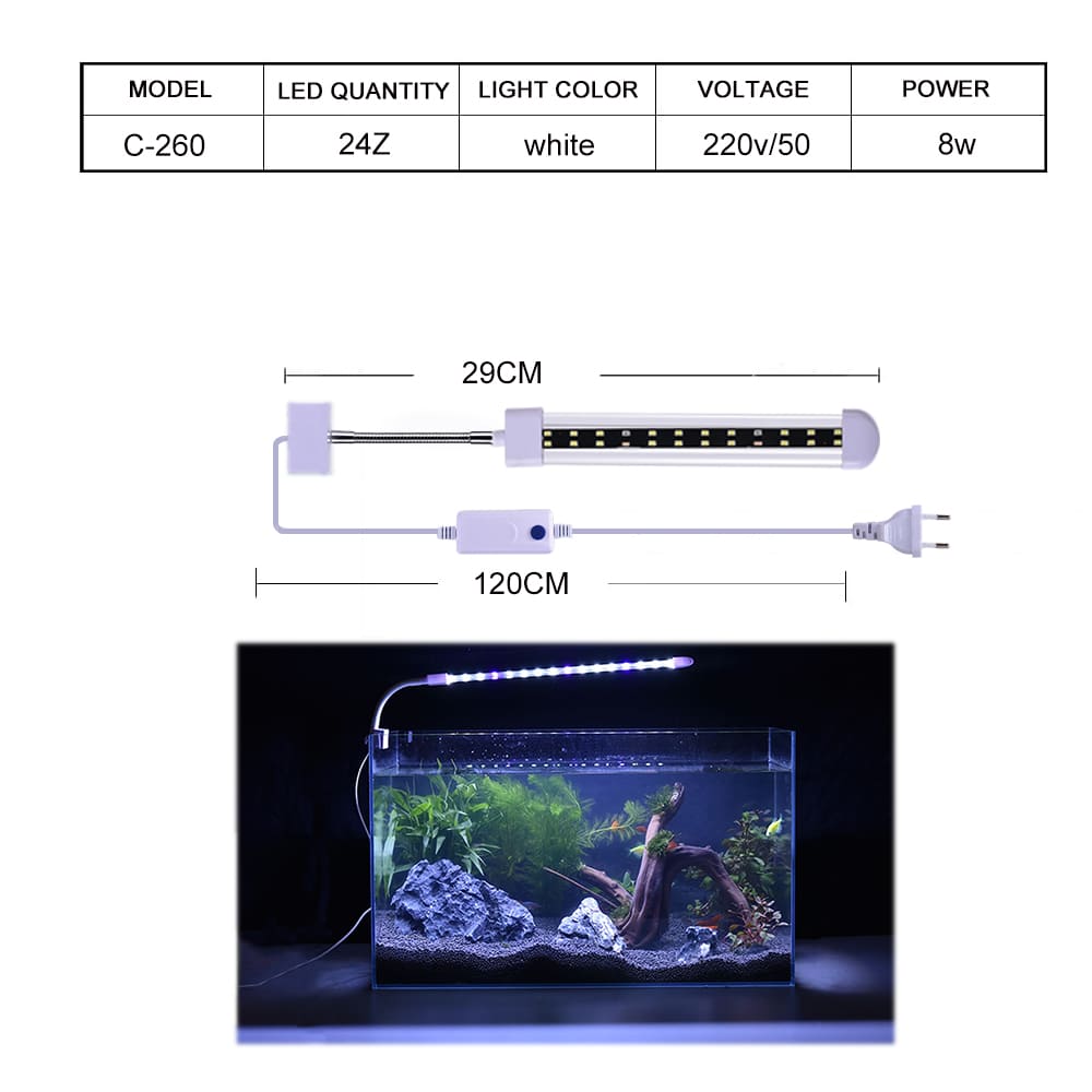Crystal led aquarium clip light