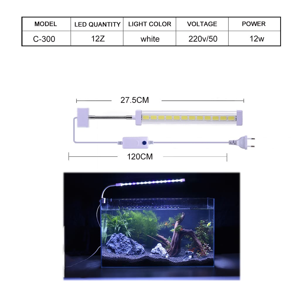 Crystal led aquarium clip light