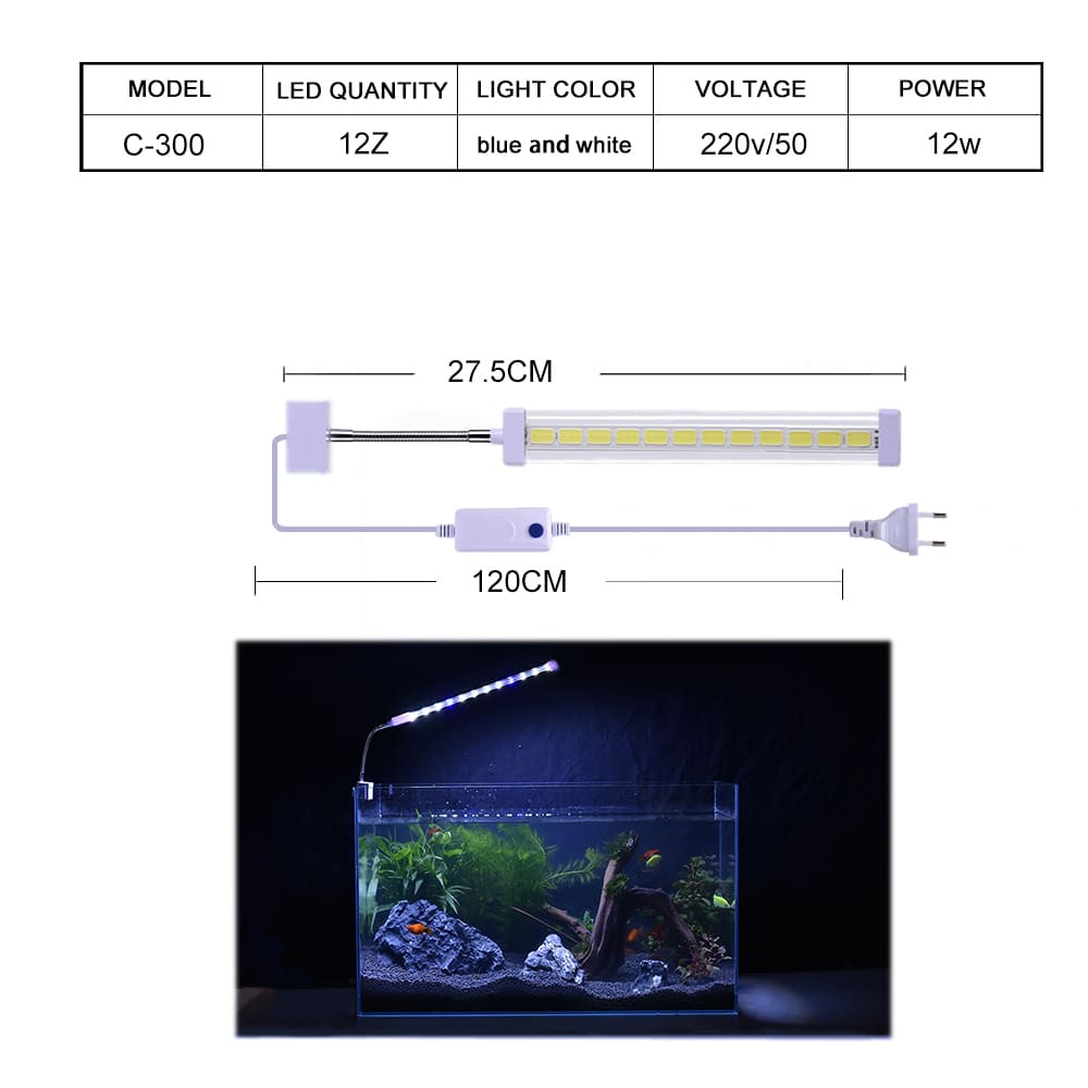Crystal led aquarium clip light