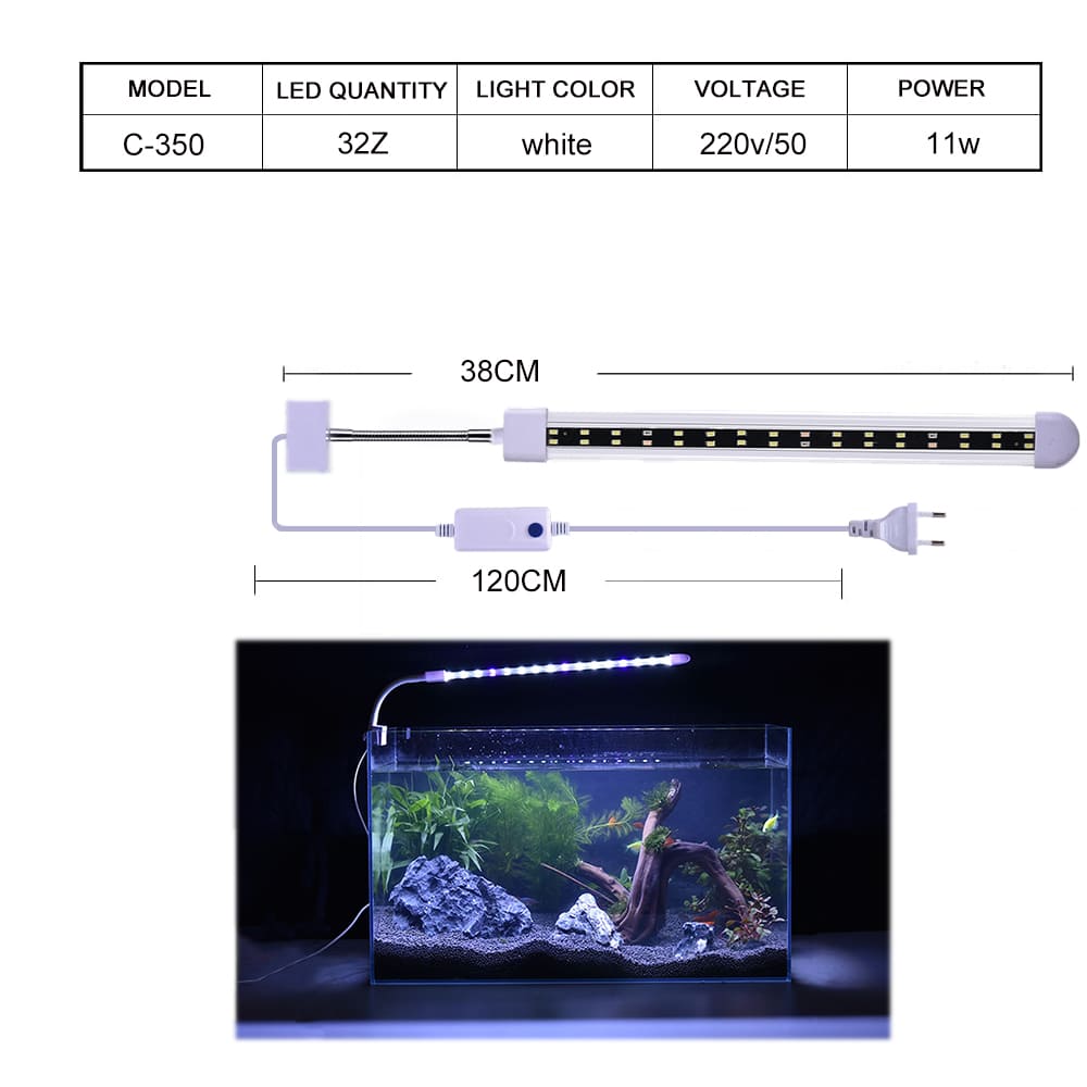 Crystal led aquarium clip light