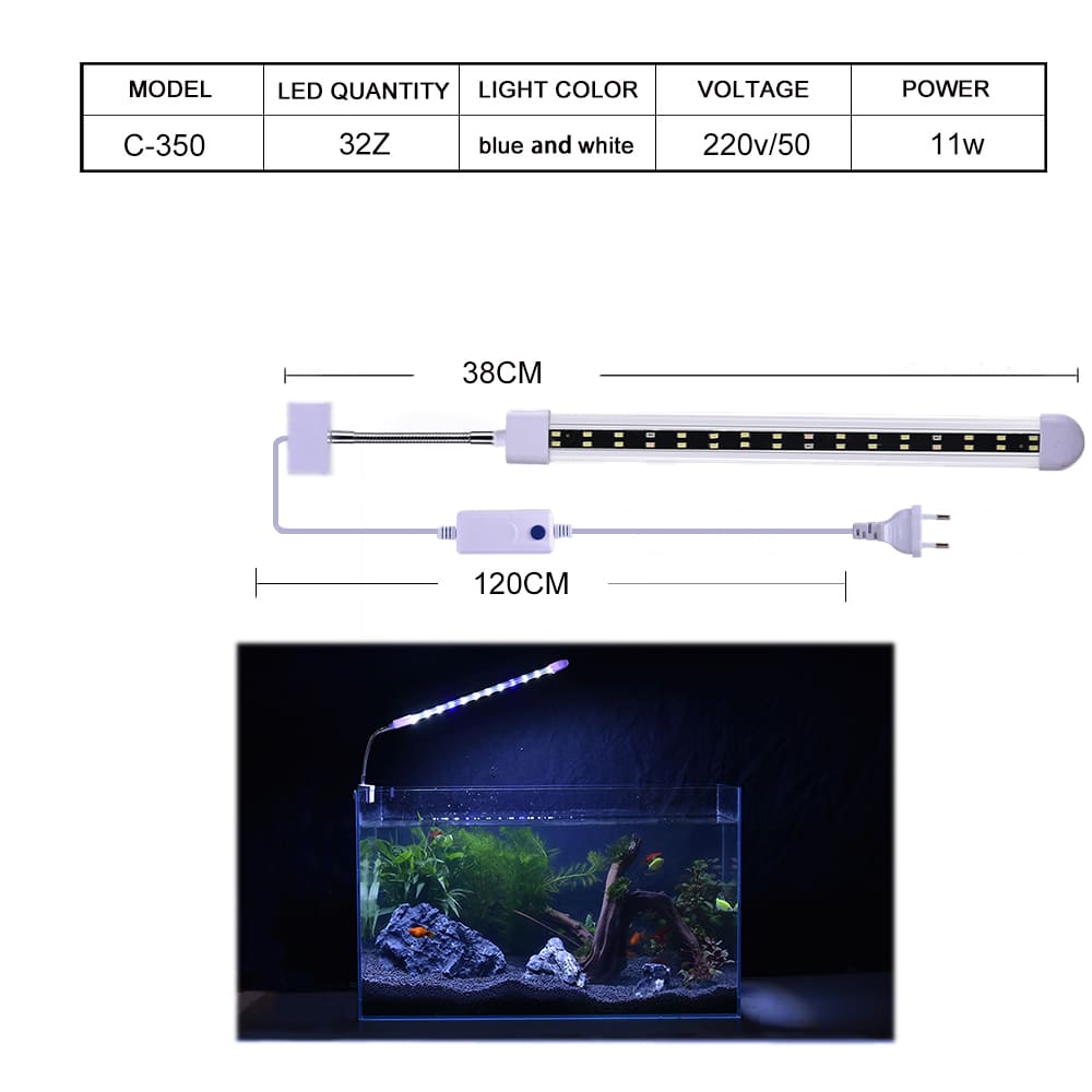 Crystal led aquarium clip light