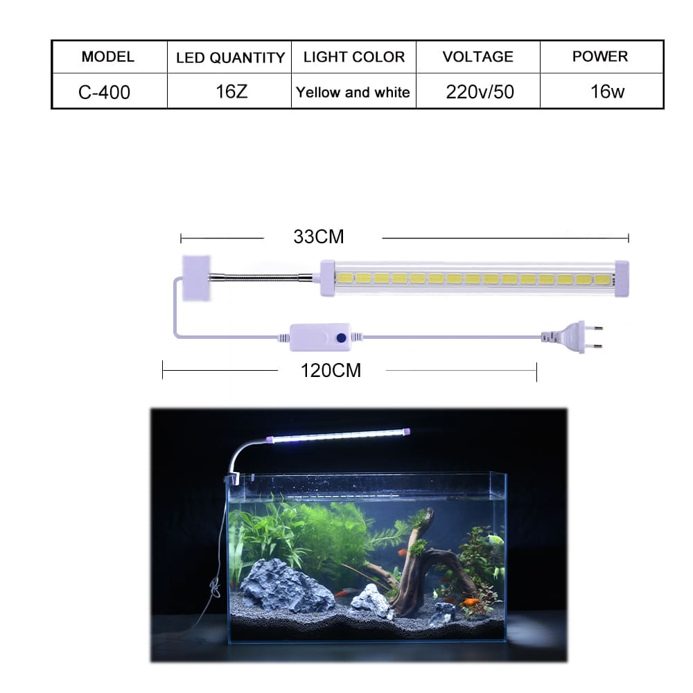Crystal led aquarium clip light