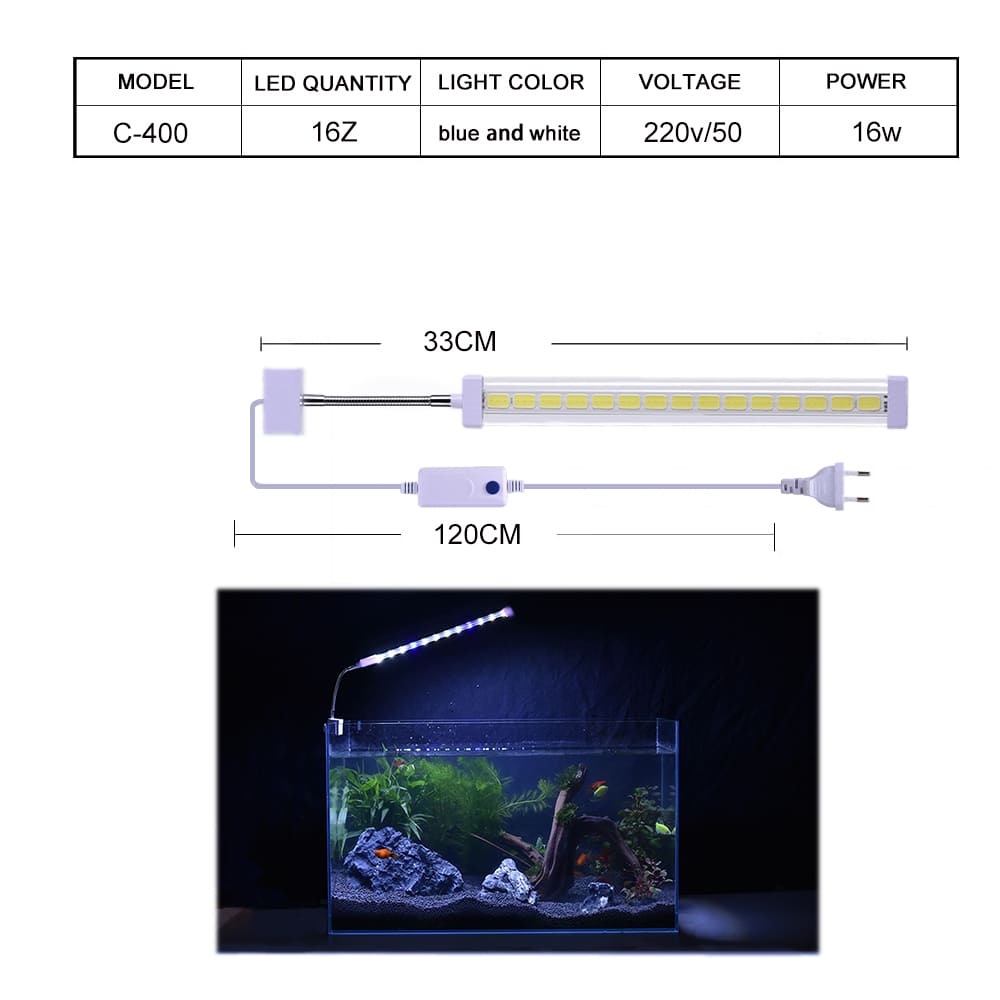 Crystal led aquarium clip light