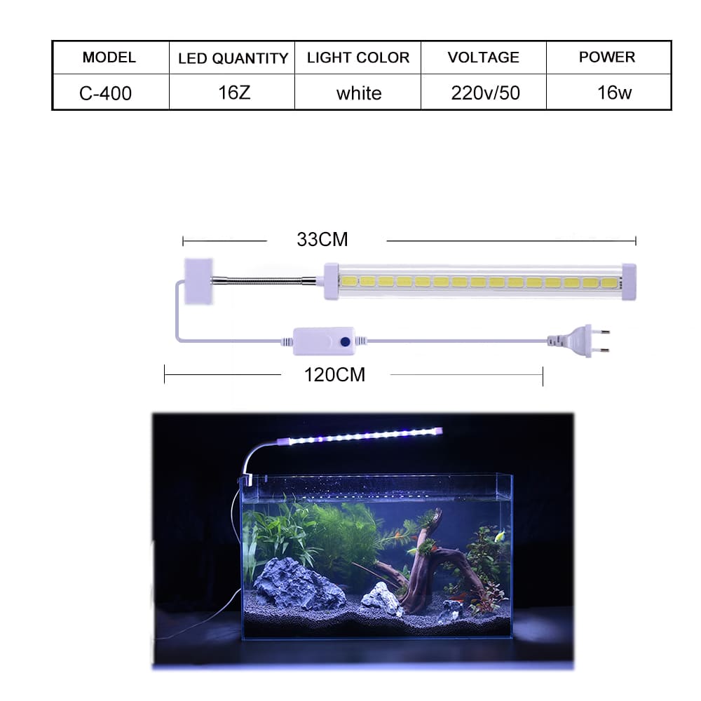 Crystal led aquarium clip light