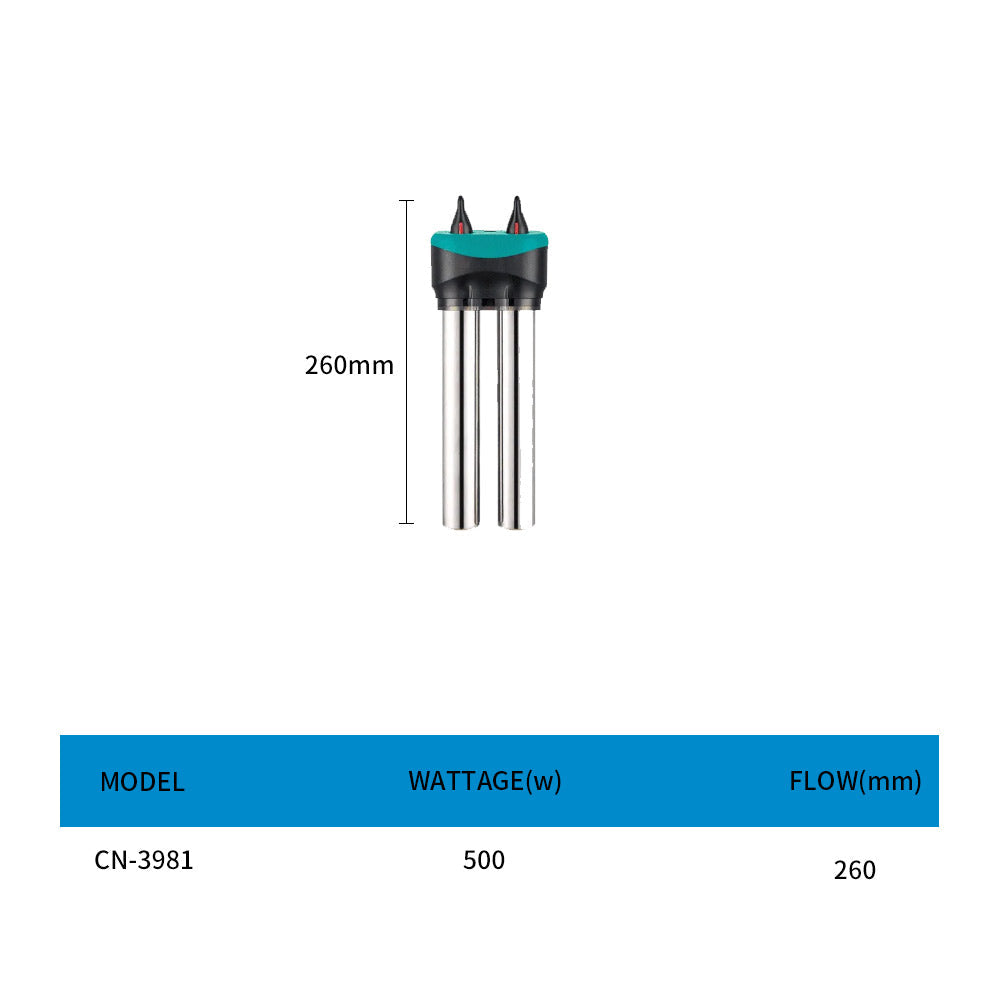 Double tube stainless steel aquarium heater