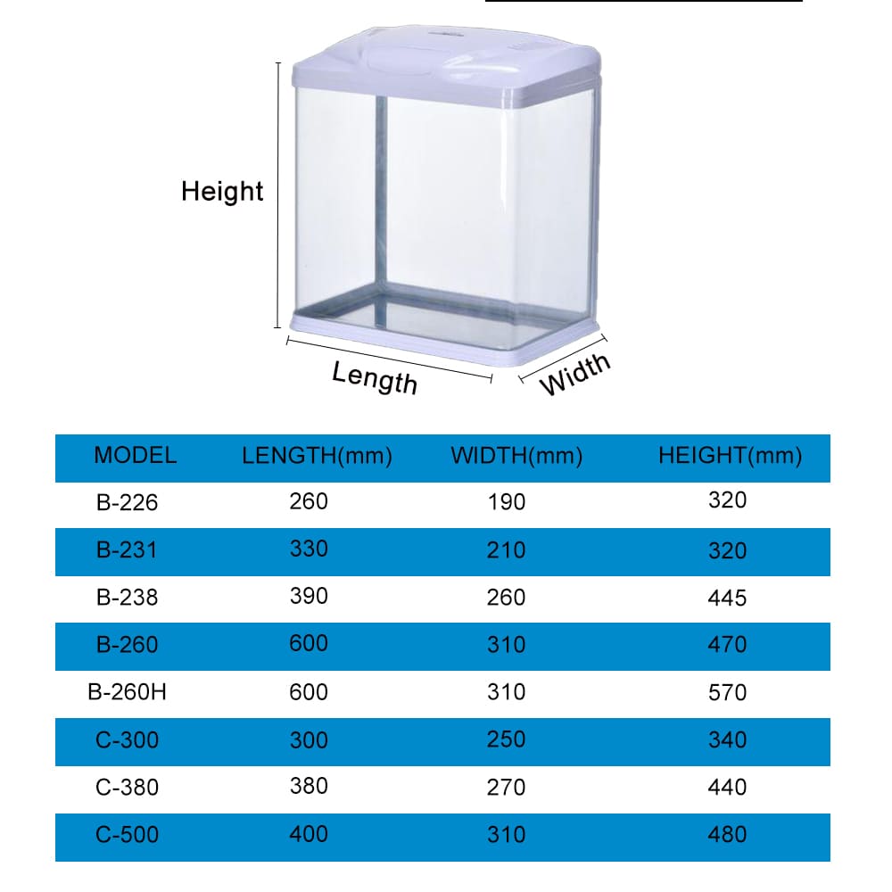 Aquarium Covered aquarium with LED light
