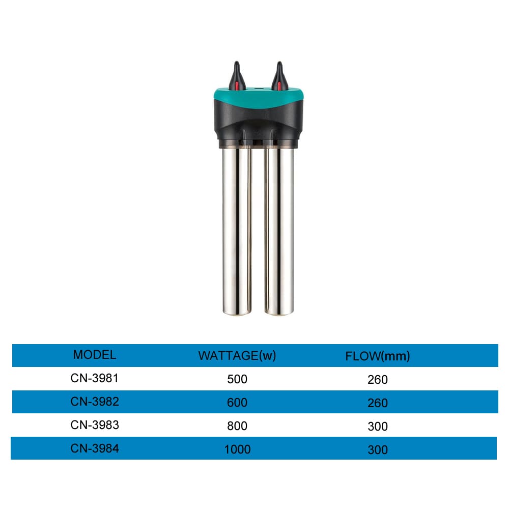 Double tube stainless steel aquarium heater