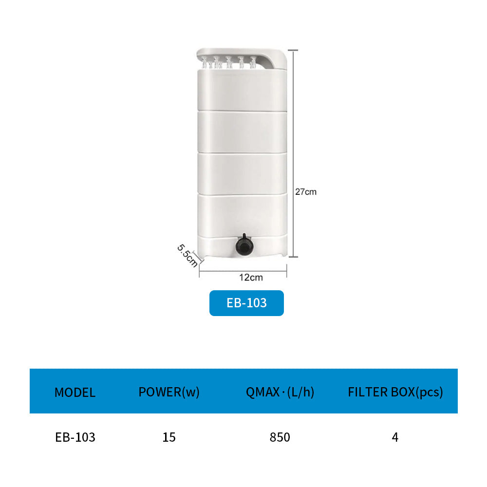 Aquarium low water turtle filter