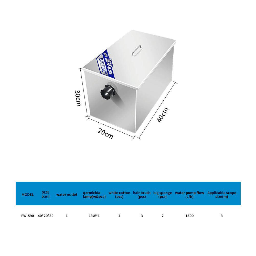 Aquarium Stainless steel fish pond filter