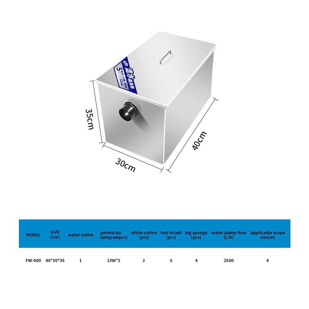 Aquarium Stainless steel fish pond filter