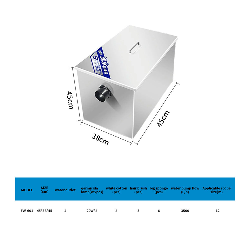 Aquarium Stainless steel fish pond filter