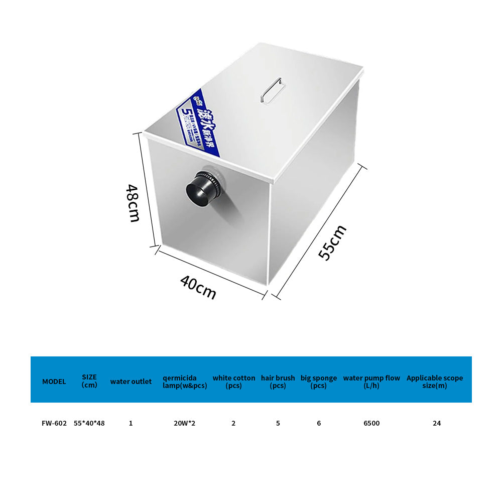 Aquarium Stainless steel fish pond filter