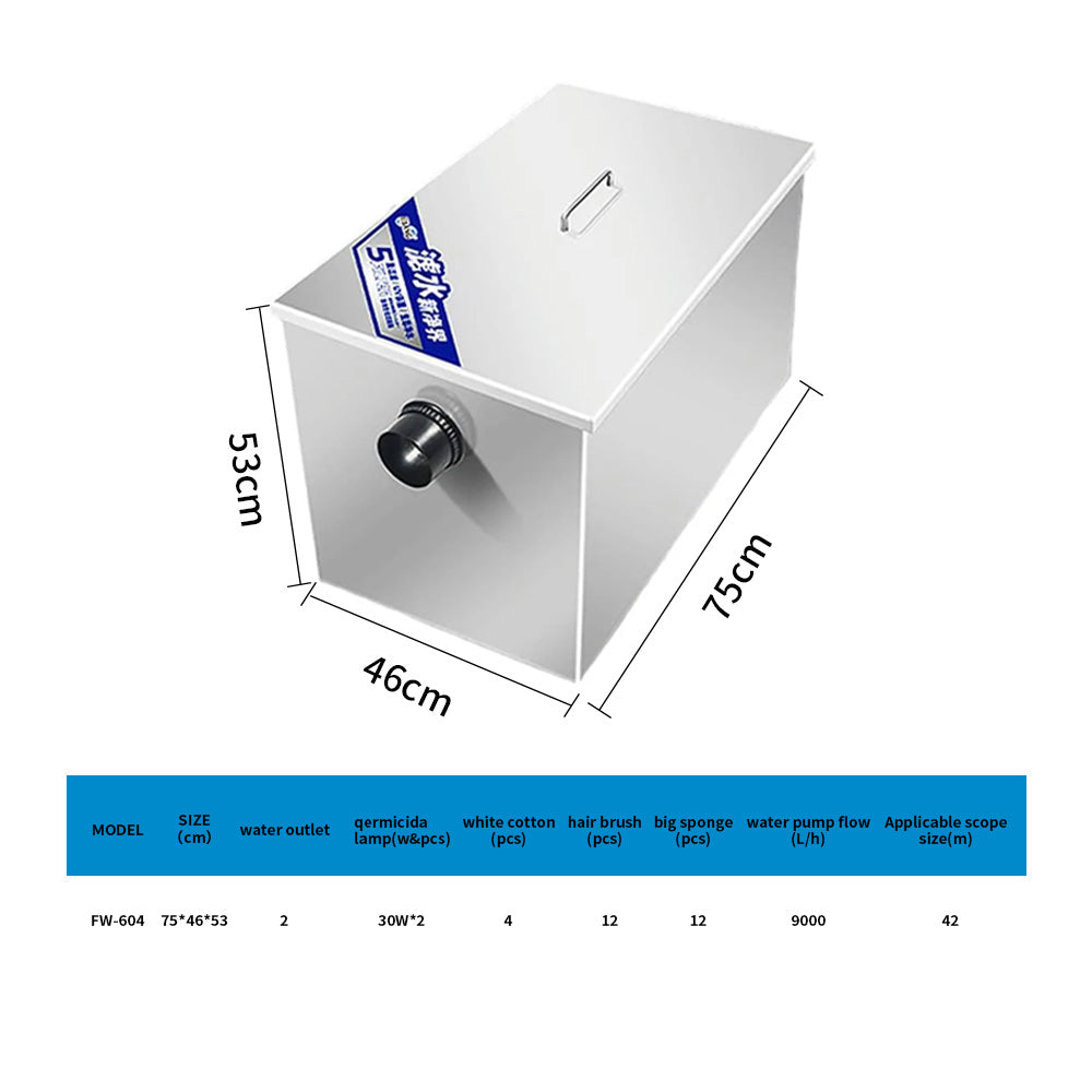 Aquarium Stainless steel fish pond filter