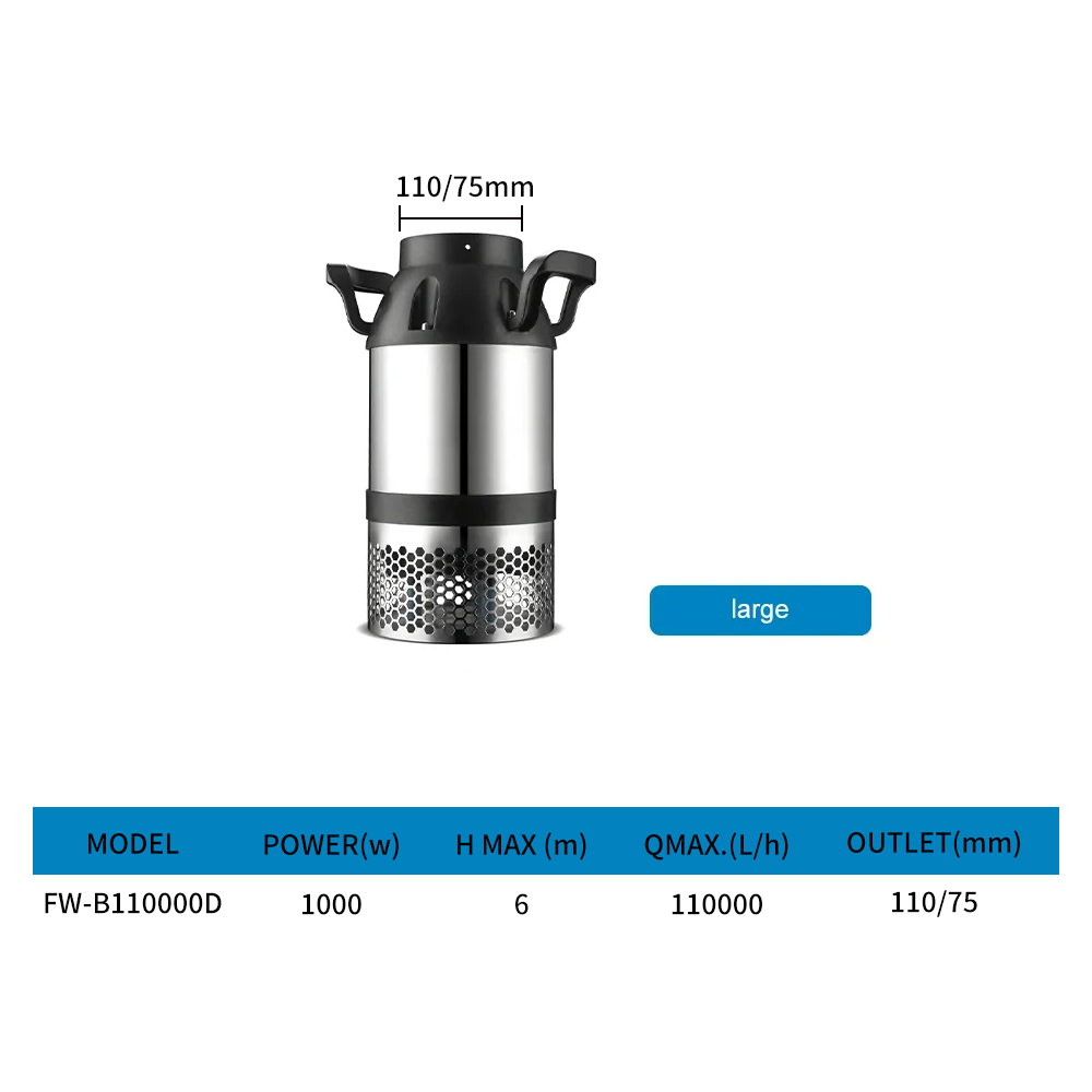 Aquarium fish pond stainless steel tube large flow water pump