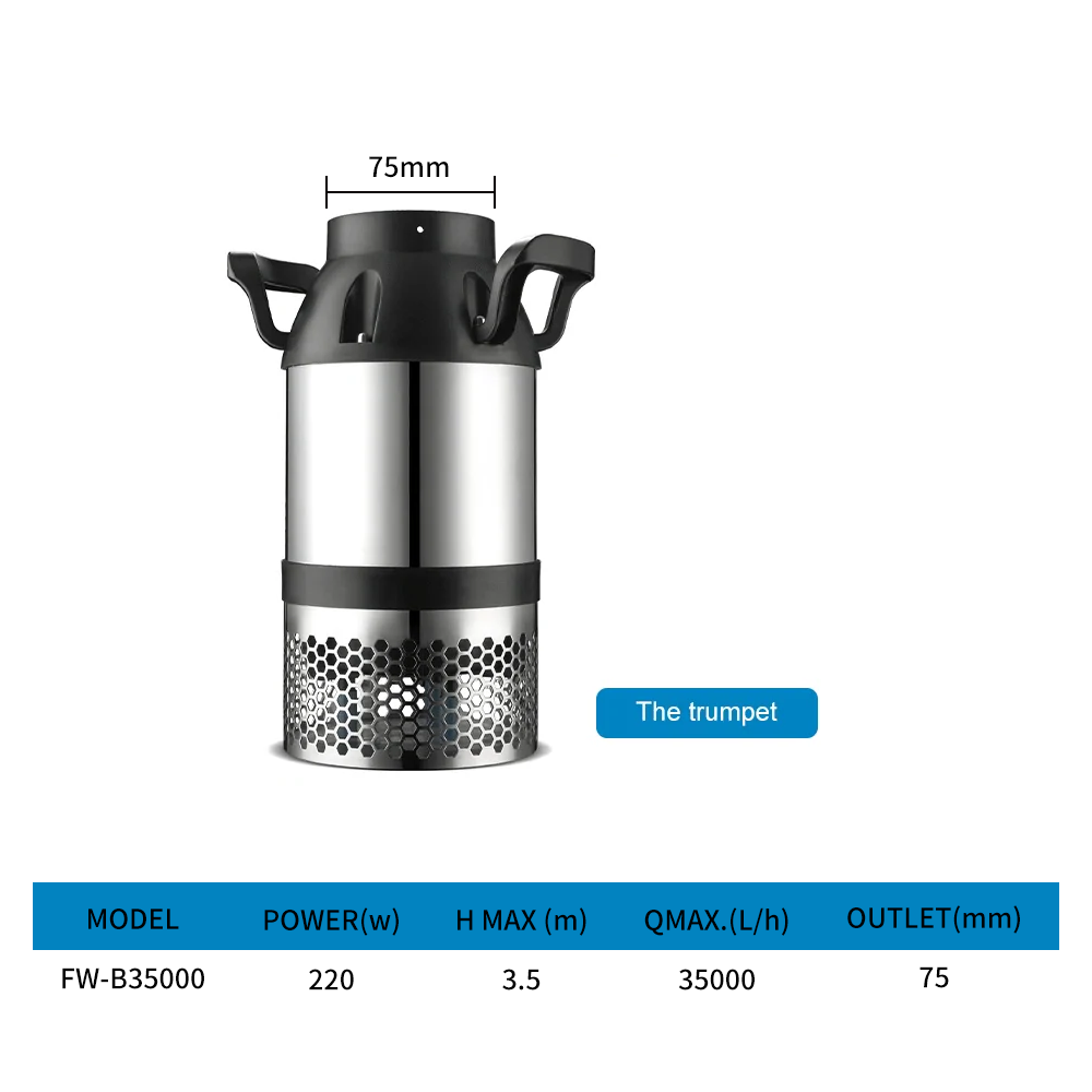 Aquarium fish pond stainless steel tube large flow water pump