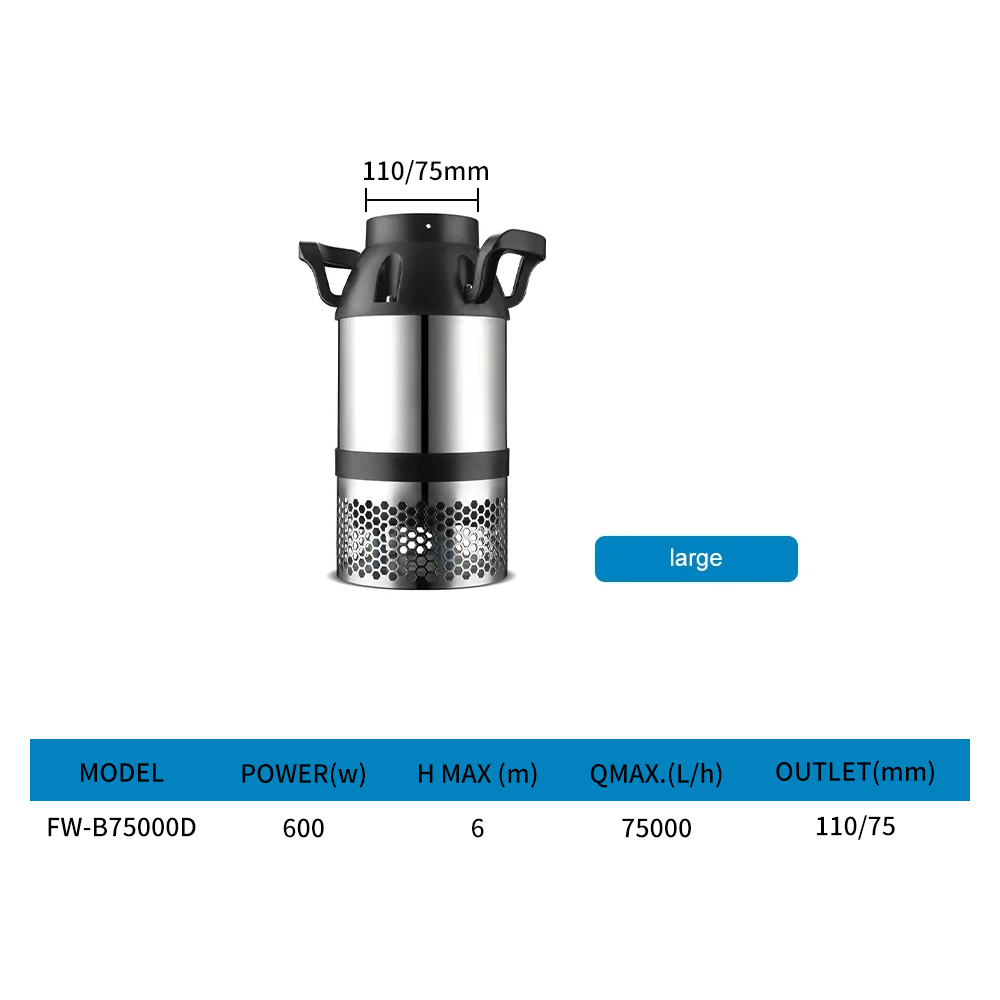 Aquarium fish pond stainless steel tube large flow water pump