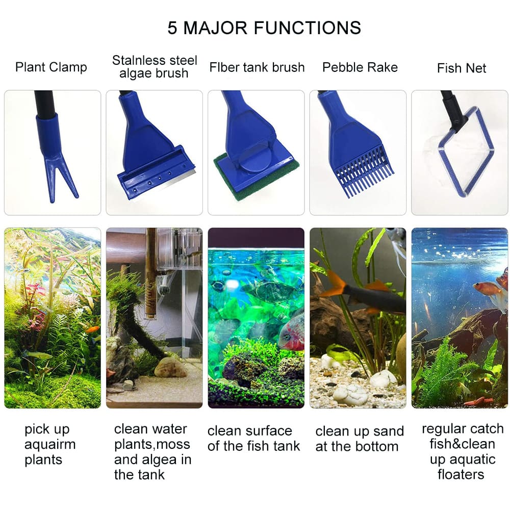5 in 1 fish tank cleaning kit aquarium cleaning tools starter kit