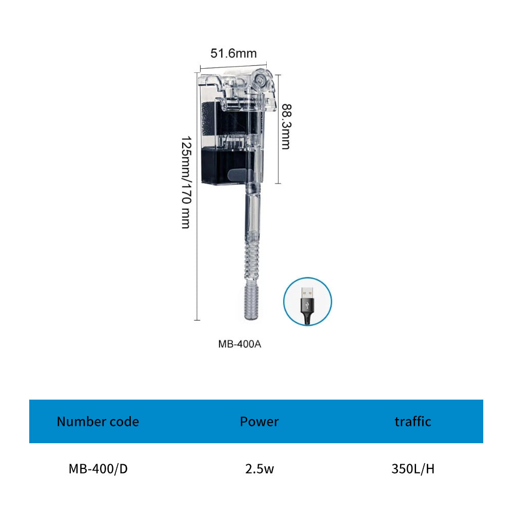 Aquarium Wall Mounted Waterfall Filter
