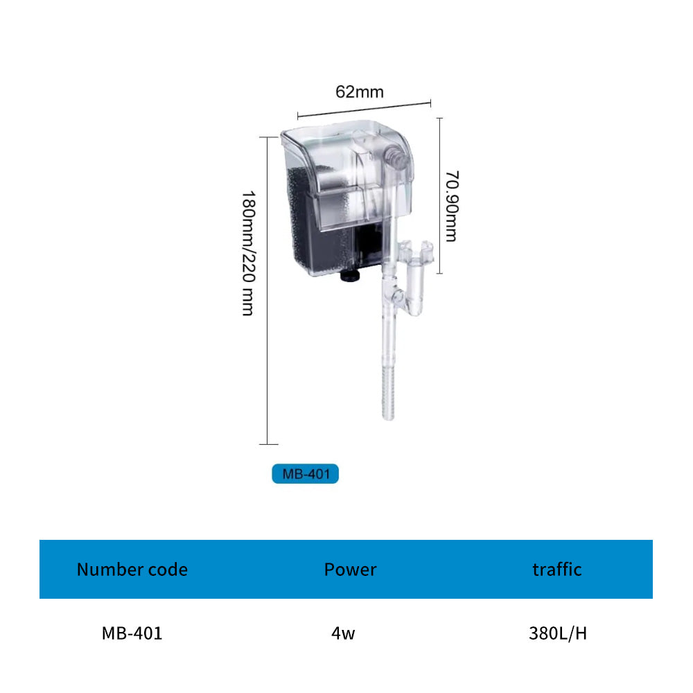 Aquarium Wall Mounted Waterfall Filter