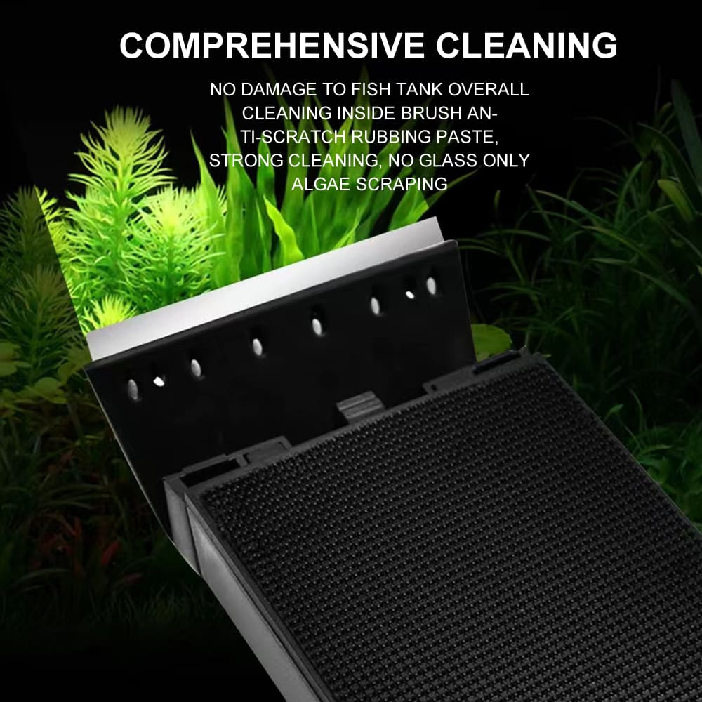 Aquarium cleaning magnetic brush with scraper