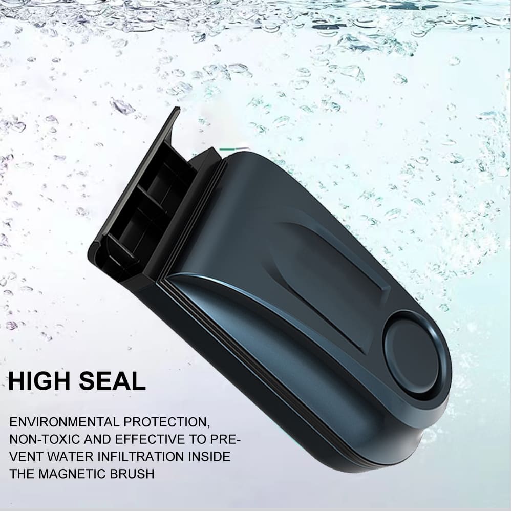 Aquarium cleaning magnetic brush with scraper