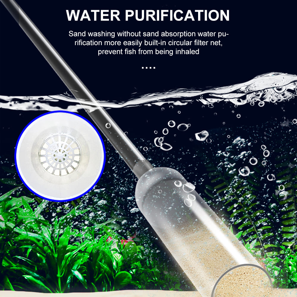 Aquarium water change siphon hose cleaning tool