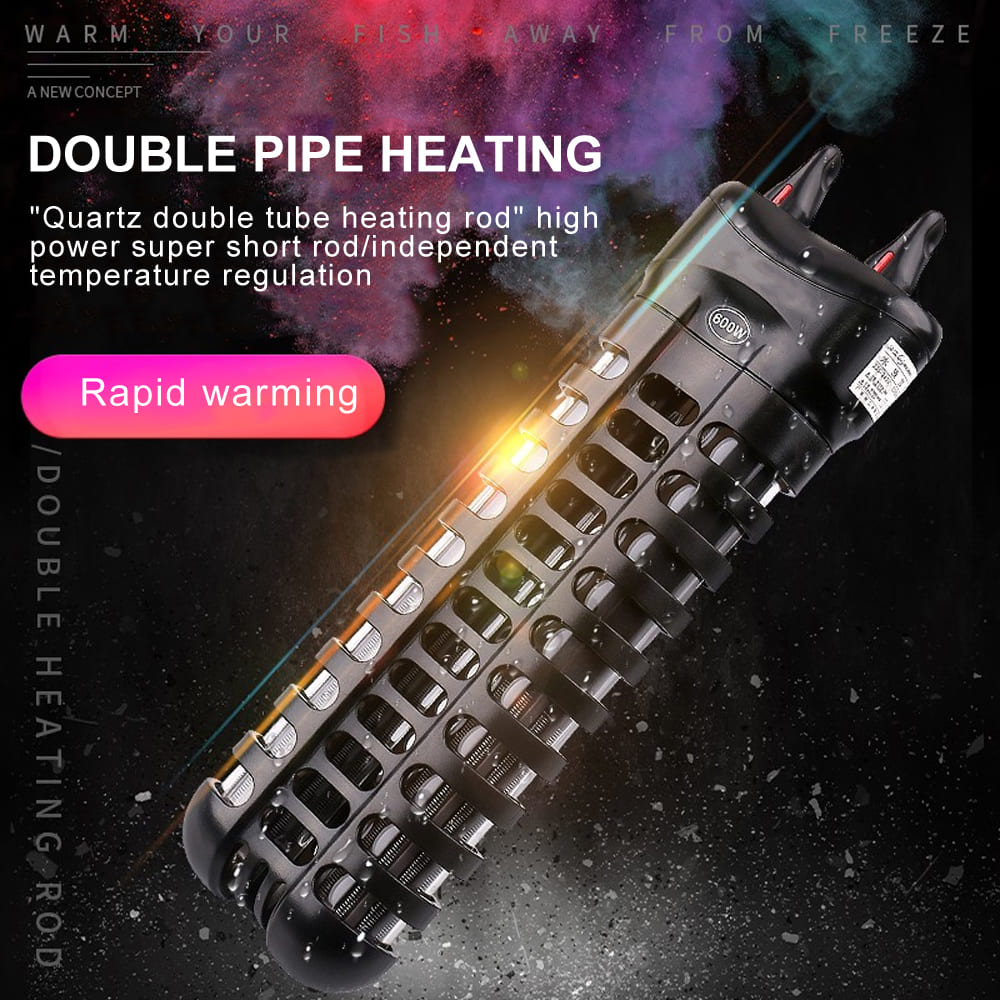 Double tube quartz glass aquarium heater