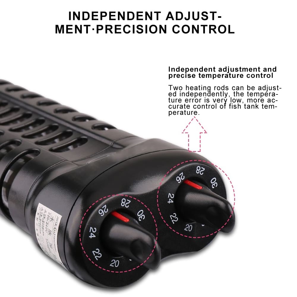 Double tube quartz glass aquarium heater