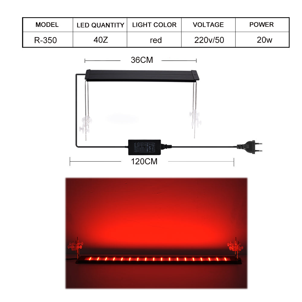 Aluminum Slim RGB Red led aquarium light