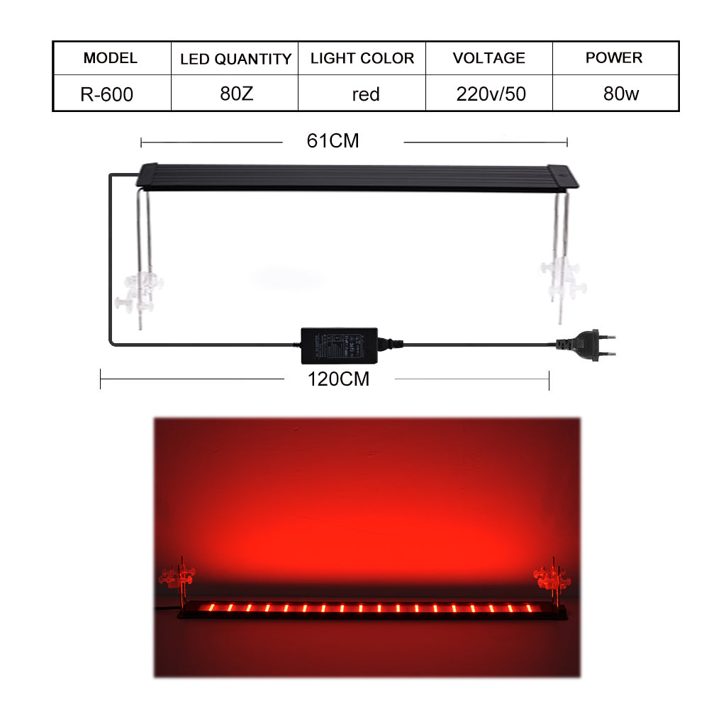 Aluminum Slim RGB Red led aquarium light
