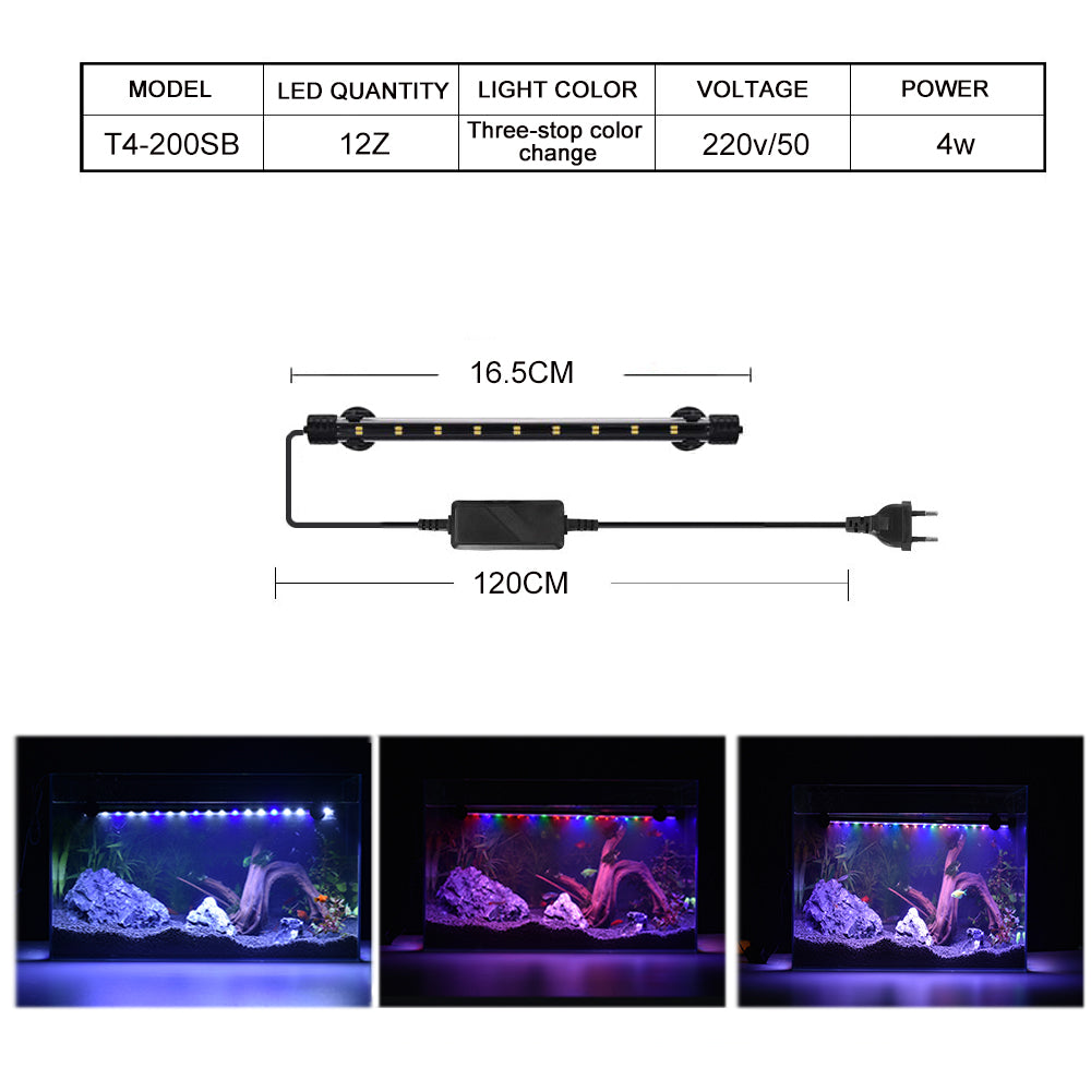 T4 series three gear color changing led aquarium light