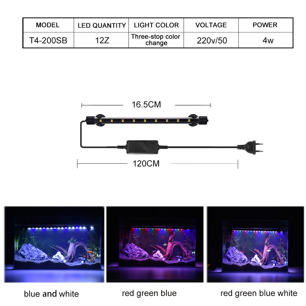 T4 series three gear color changing led aquarium light