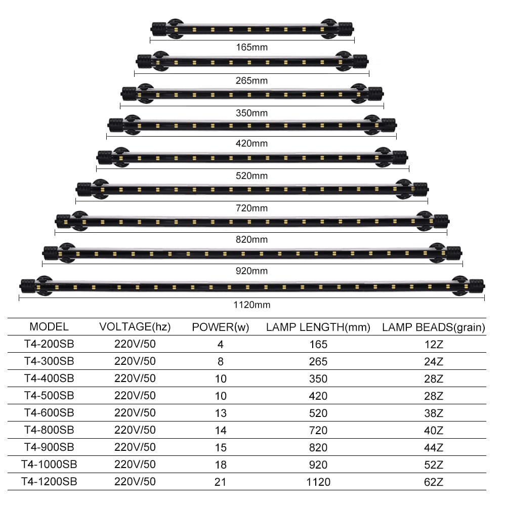 T4 series three gear color changing led aquarium light