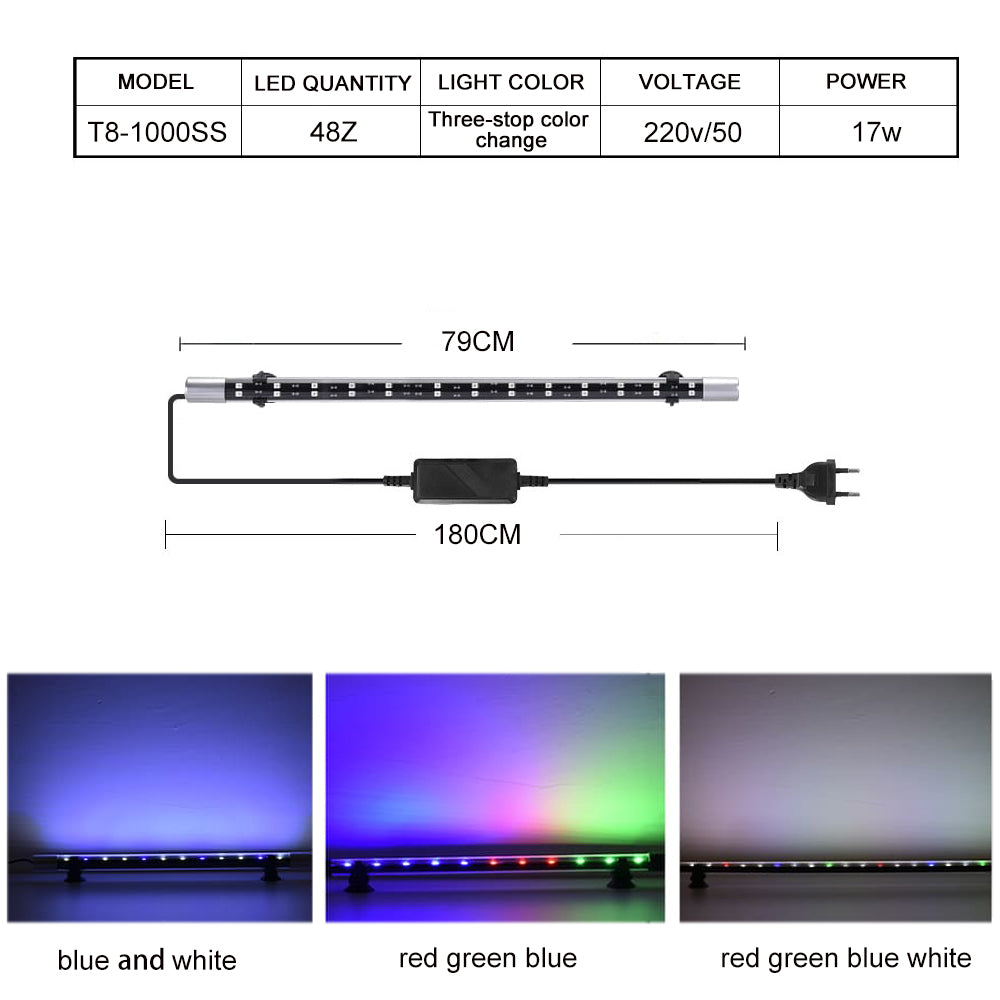 T8 series three-speed color change aquarium light led