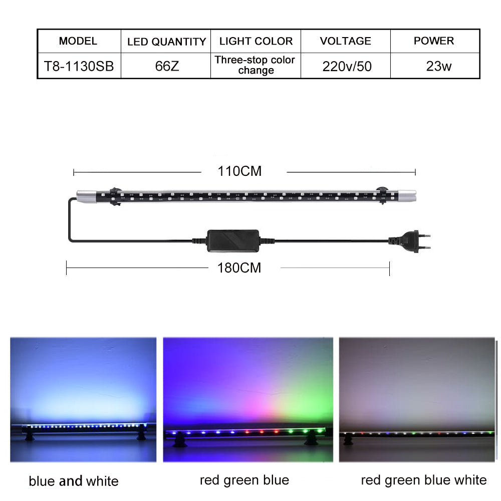 T8 series three-speed color change aquarium light led
