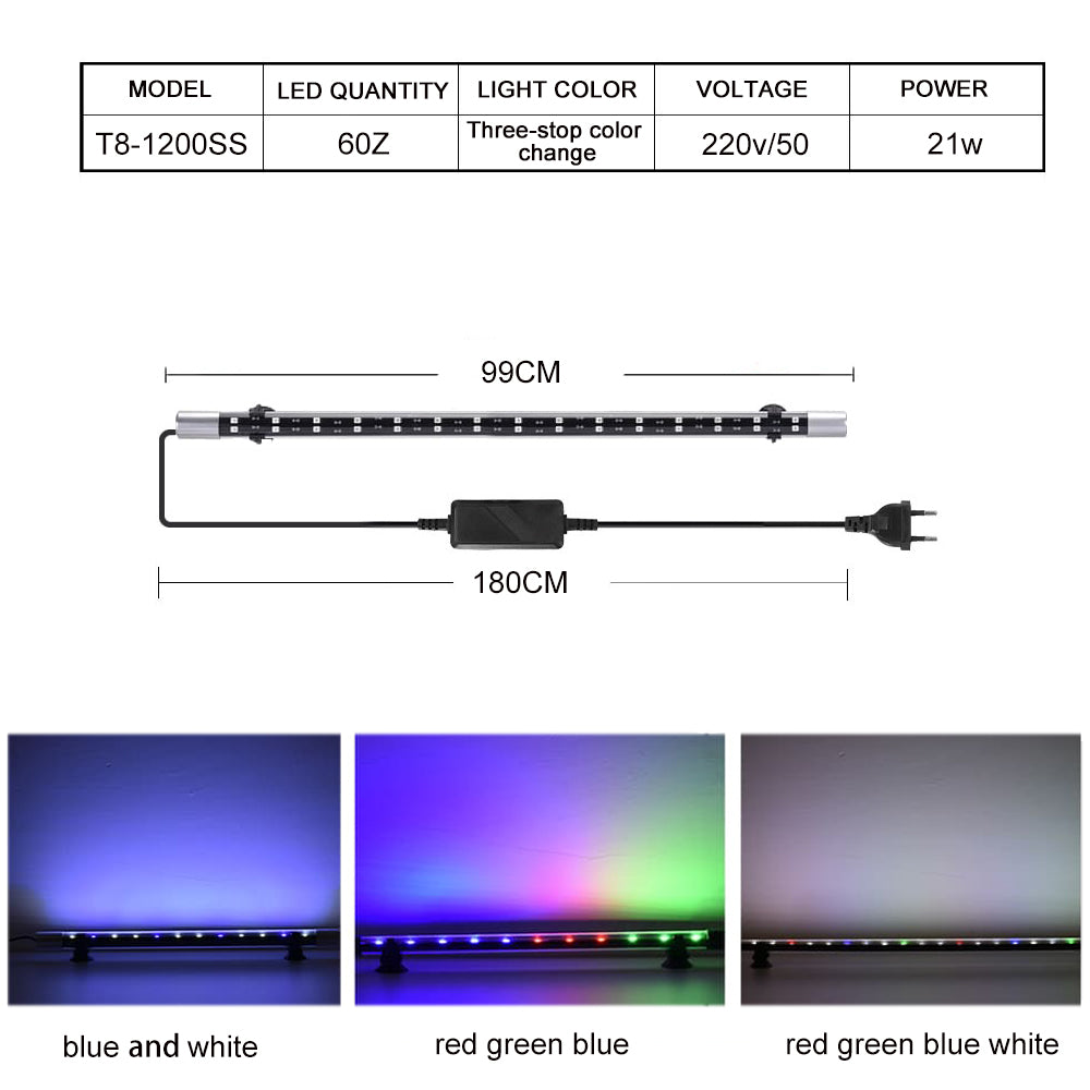 T8 series three-speed color change aquarium light led
