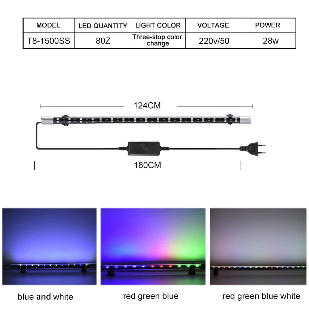 T8 series three-speed color change aquarium light led