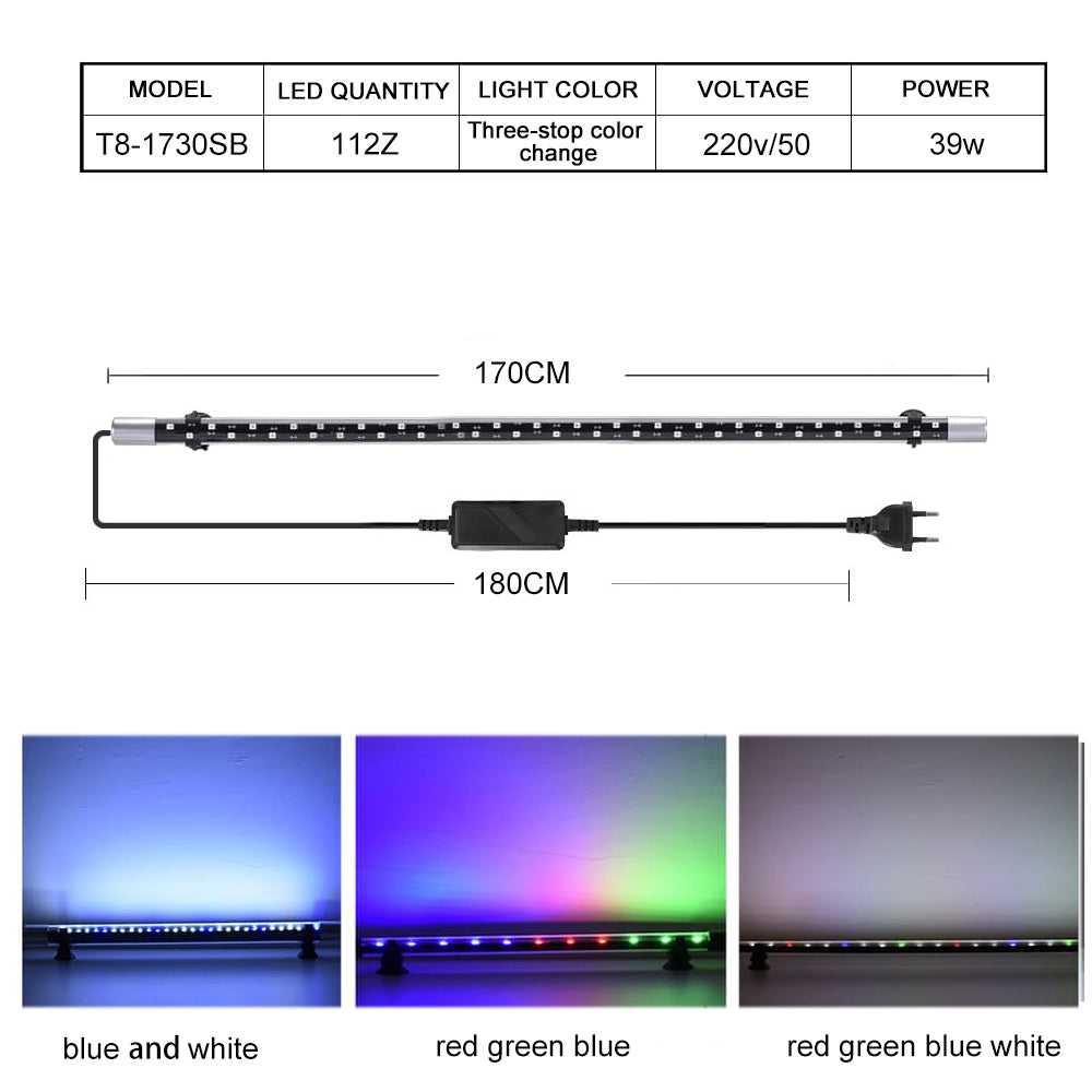 T8 series three-speed color change aquarium light led