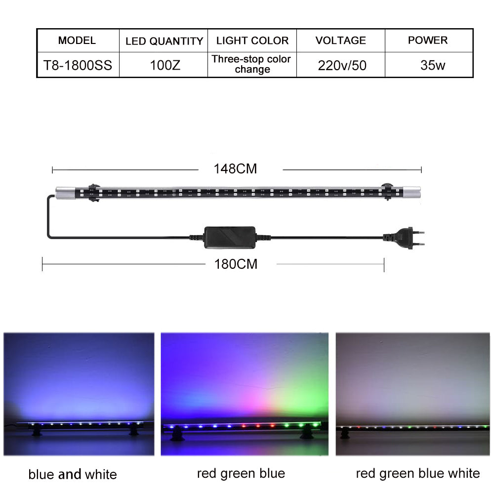 T8 series three-speed color change aquarium light led