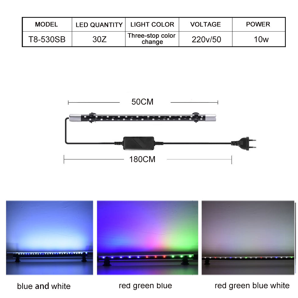 T8 series three-speed color change aquarium light led